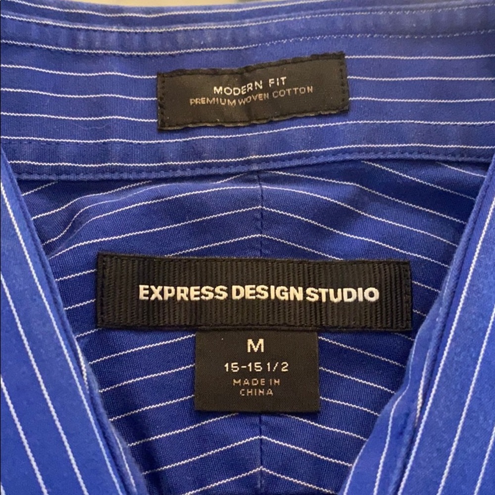 Blue and white Button down